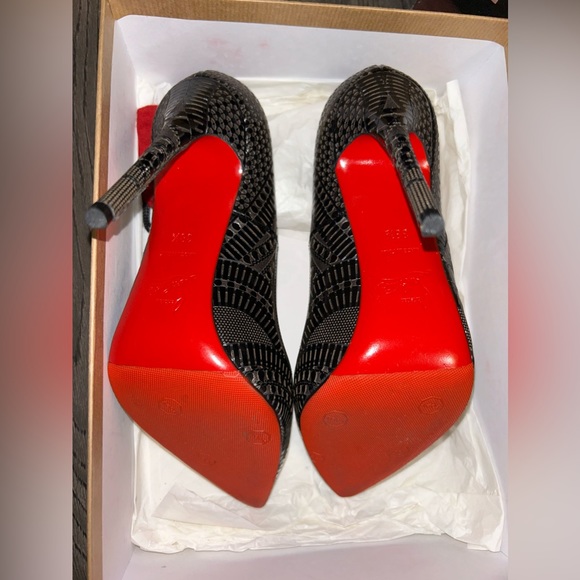 Christian Louboutin Kristali Heels 120 Patent/Suede Burma - Picture 7 of 11